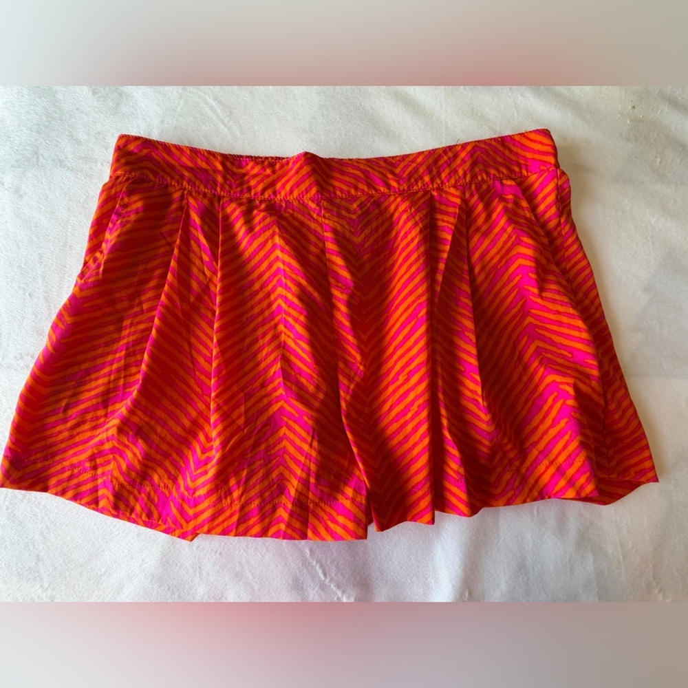 Buckhead Betties Pink Orange Print Shorts Large High Waisted Game Day Resort